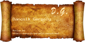 Dancsik Gergely névjegykártya